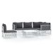Salon de jardin avec coussins 6 pcs blanc acier - Photo n°1