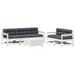 Salon de jardin avec coussins 6 pcs blanc bois de pin massif - Photo n°1