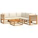 Salon de jardin avec coussins 6 pcs bois d'acacia solide - Photo n°1