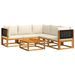 Salon de jardin avec coussins 6 pcs bois d'acacia solide - Photo n°1