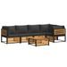 Salon de jardin avec coussins 6 pcs bois d'acacia solide - Photo n°1