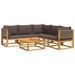 Salon de jardin avec coussins 6 pcs bois d'acacia solide - Photo n°1