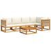 Salon de jardin avec coussins 6 pcs bois d'acacia solide - Photo n°1