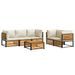 Salon de jardin avec coussins 6 pcs bois d'acacia solide - Photo n°1