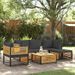 Salon de jardin avec coussins 6 pcs bois d'acacia solide - Photo n°1