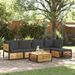 Salon de jardin avec coussins 6 pcs bois d'acacia solide - Photo n°1