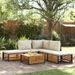 Salon de jardin avec coussins 6 pcs bois d'acacia solide - Photo n°1