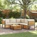 Salon de jardin avec coussins 6 pcs bois d'acacia solide - Photo n°1