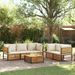 Salon de jardin avec coussins 6 pcs bois d'acacia solide - Photo n°1