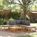 Salon de jardin avec coussins 6 pcs bois d'acacia solide - Photo n°1