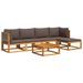 Salon de jardin avec coussins 6 pcs bois d'acacia solide - Photo n°2