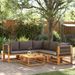 Salon de jardin avec coussins 6 pcs bois d'acacia solide - Photo n°1