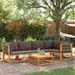 Salon de jardin avec coussins 6 pcs bois d'acacia solide - Photo n°1