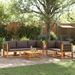 Salon de jardin avec coussins 6 pcs bois d'acacia solide - Photo n°1