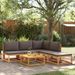 Salon de jardin avec coussins 6 pcs bois d'acacia solide - Photo n°1