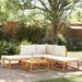 Salon de jardin avec coussins 6 pcs bois d'acacia solide - Photo n°1