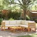 Salon de jardin avec coussins 6 pcs bois d'acacia solide - Photo n°1