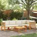 Salon de jardin avec coussins 6 pcs bois d'acacia solide - Photo n°1