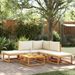 Salon de jardin avec coussins 6 pcs bois d'acacia solide - Photo n°1