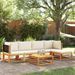 Salon de jardin avec coussins 6 pcs bois d'acacia solide - Photo n°1