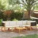 Salon de jardin avec coussins 6 pcs bois d'acacia solide - Photo n°1