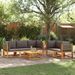 Salon de jardin avec coussins 6 pcs bois d'acacia solide - Photo n°1