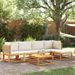 Salon de jardin avec coussins 6 pcs bois d'acacia solide - Photo n°1