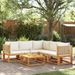 Salon de jardin avec coussins 6 pcs bois d'acacia solide - Photo n°1