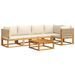 Salon de jardin avec coussins 6 pcs bois d'acacia solide - Photo n°2