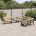 Salon de jardin avec coussins 6 pcs noir acier enduit de poudre - Photo n°1