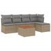 Salon de jardin avec coussins 6pcs mélange beige résine tressée - Photo n°1