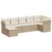 Salon de jardin avec coussins 7 pcs beige résine tressée - Photo n°1