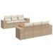 Salon de jardin avec coussins 7 pcs beige résine tressée - Photo n°1