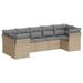 Salon de jardin avec coussins 7 pcs beige résine tressée - Photo n°1