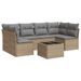 Salon de jardin avec coussins 7 pcs beige résine tressée - Photo n°1