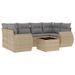 Salon de jardin avec coussins 7 pcs beige résine tressée - Photo n°1