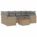 Salon de jardin avec coussins 7 pcs beige résine tressée - Photo n°1