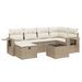 Salon de jardin avec coussins 7 pcs beige résine tressée - Photo n°1