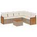 Salon de jardin avec coussins 7 pcs beige résine tressée - Photo n°1