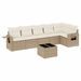 Salon de jardin avec coussins 7 pcs beige résine tressée - Photo n°1