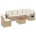 Salon de jardin avec coussins 7 pcs beige résine tressée - Photo n°1