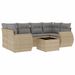 Salon de jardin avec coussins 7 pcs beige résine tressée - Photo n°1