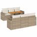 Salon de jardin avec coussins 7 pcs beige résine tressée - Photo n°1
