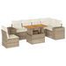 Salon de jardin avec coussins 7 pcs beige résine tressée - Photo n°1