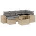 Salon de jardin avec coussins 7 pcs beige résine tressée - Photo n°1