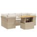 Salon de jardin avec coussins 7 pcs beige résine tressée - Photo n°1
