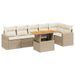 Salon de jardin avec coussins 7 pcs beige résine tressée - Photo n°1
