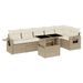 Salon de jardin avec coussins 7 pcs beige résine tressée - Photo n°1