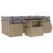 Salon de jardin avec coussins 7 pcs beige résine tressée - Photo n°1