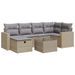 Salon de jardin avec coussins 7 pcs beige résine tressée - Photo n°1